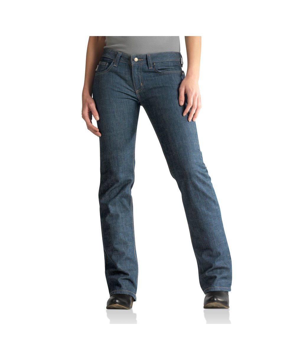 Carhartt Women's Modern Fit Straight Leg Jeans - Durable Work Pants for Construction, Farming & Outdoor Activities