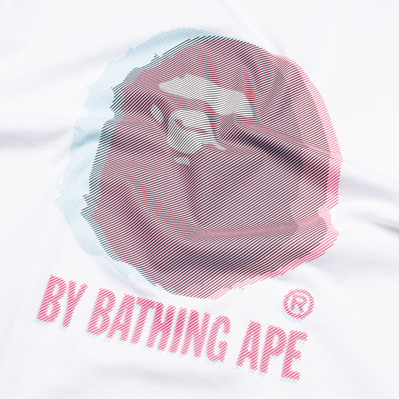 BAPE Glitch Art Graphic T-Shirt for Men - White | Streetwear Fashion & Casual Wear