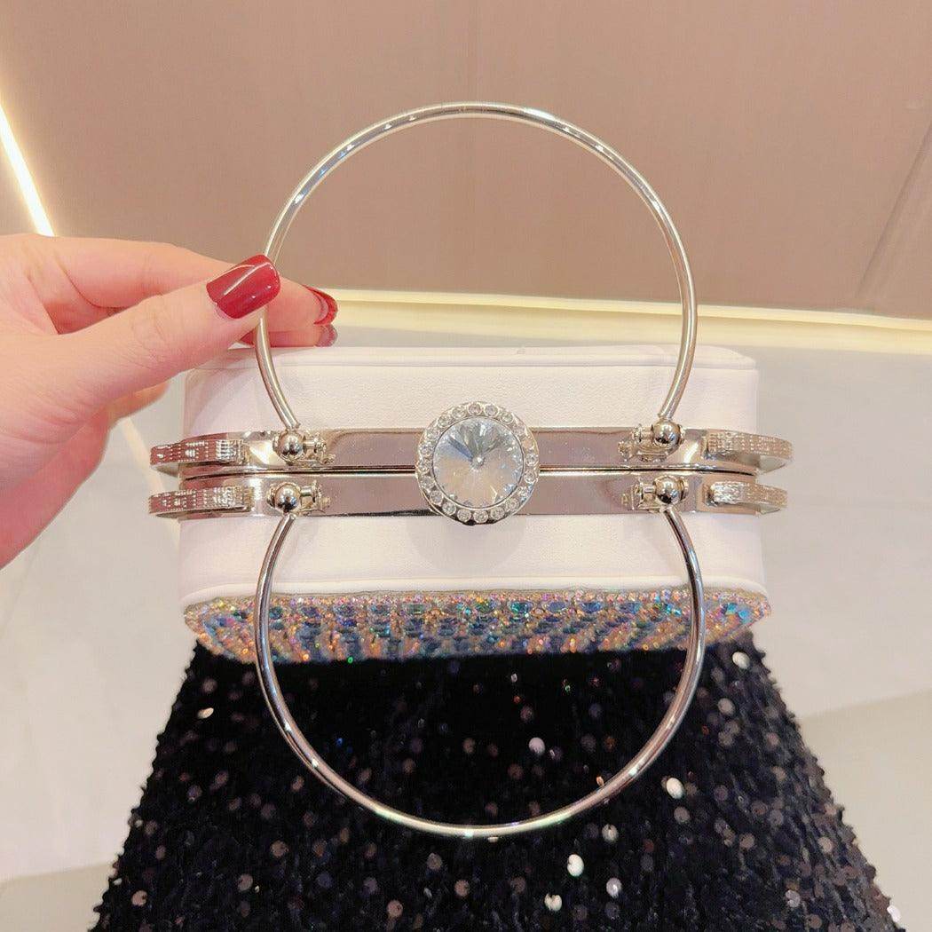 Sparkling Diamond Embellished Clutch Bag for Women - Elegant Rhinestone Evening Tote for Parties, Dinner & Special Occasions | Perfect Prom, Wedding & Cocktail Accessory