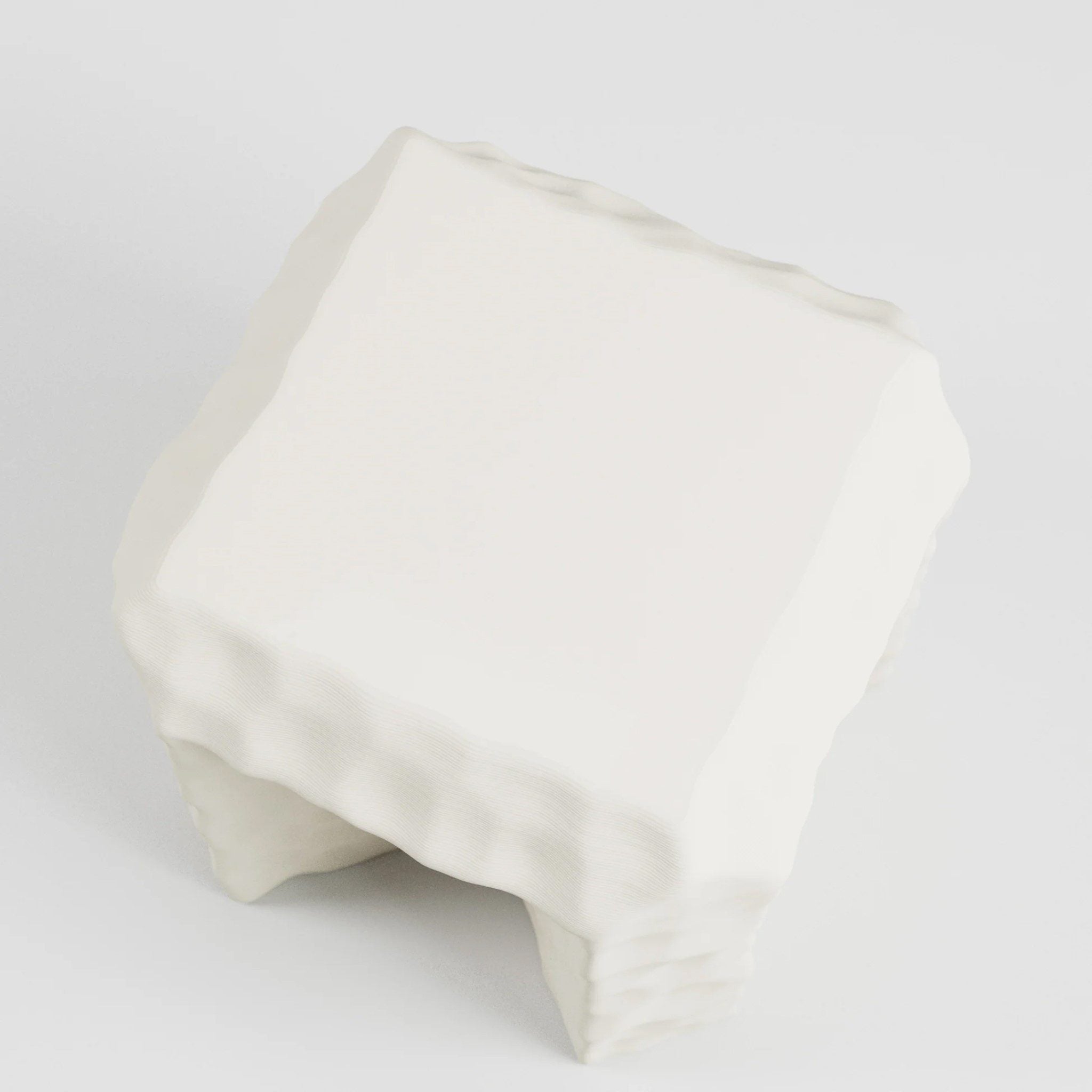 SPECIAL STUDIO Monolithic Side Table - Eggshell Matte Finish, Modern Minimalist End Table for Living Room, Bedroom, or Office Decor
