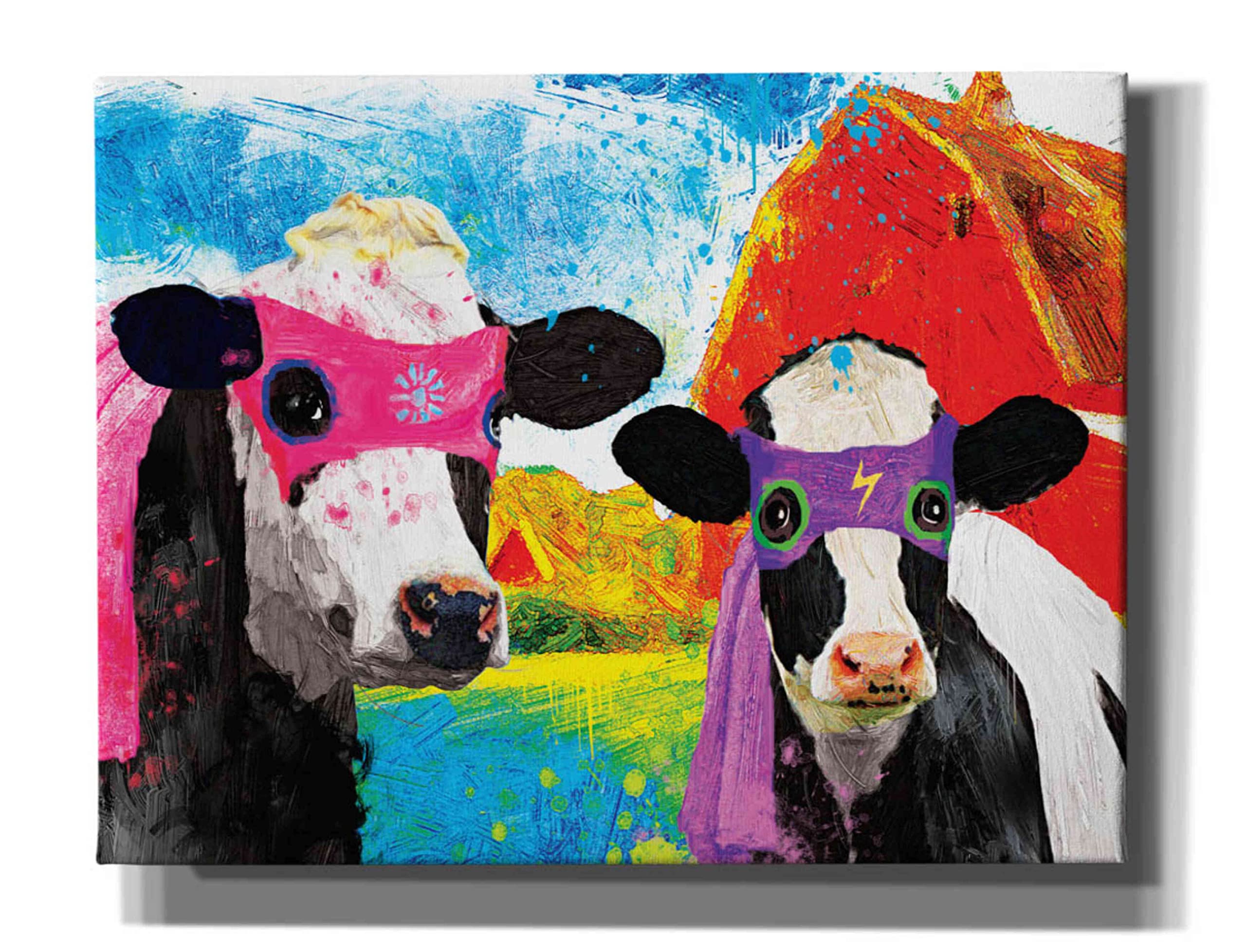 Lightning Girl and Tina by Porter Hastings - 34x26 Inch Wall Art Canvas Print for Living Room, Bedroom & Office Decor