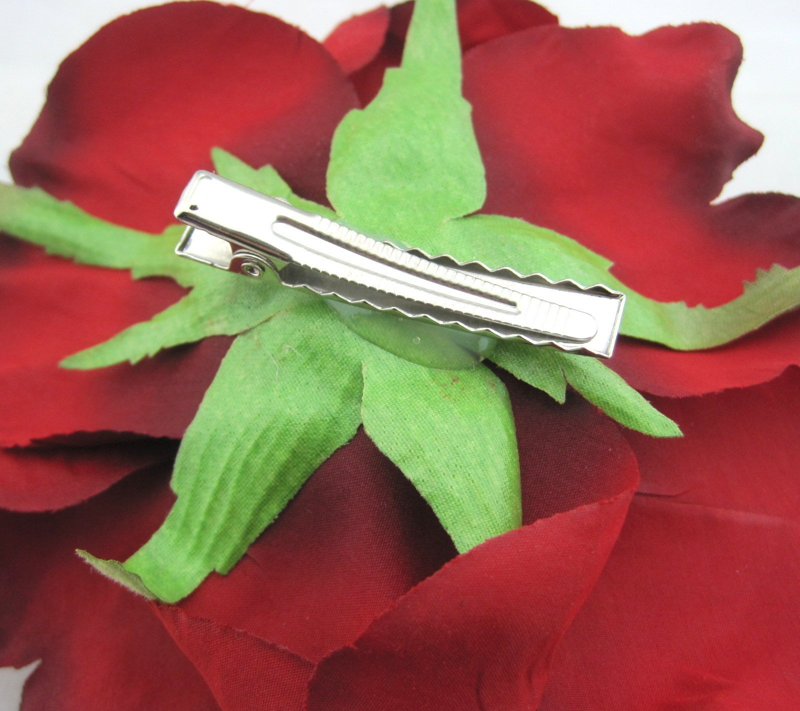 5 Inch Red Rose Silk Flower Hair Clip - Elegant Bridal Hair Accessories for Weddings, Prom, Parties & Special Occasions