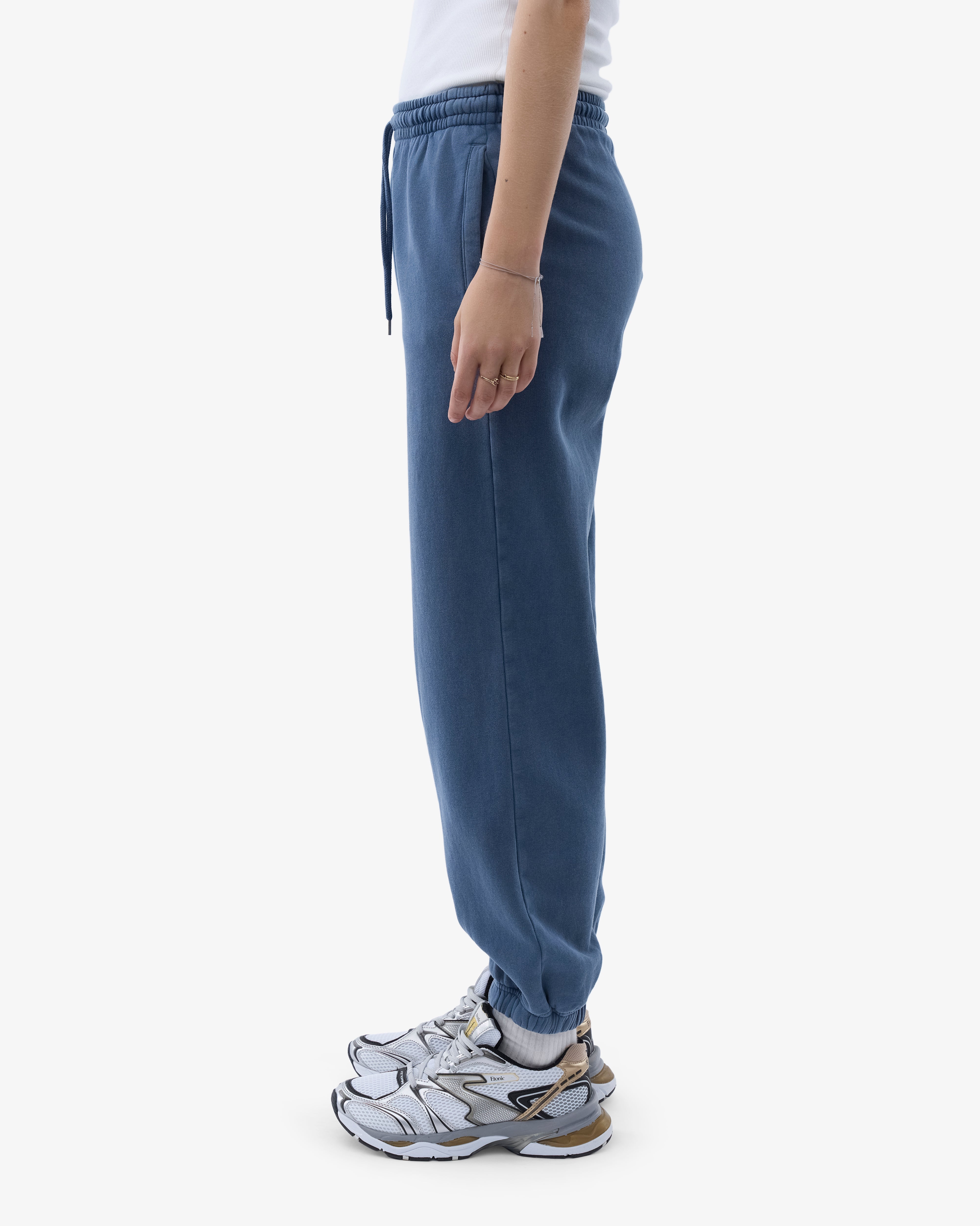 Organic Relaxed Sweatpants for Women - Soft Comfortable Lounge Pants in Neptune Blue - Perfect for Yoga, Running, and Home Relaxation