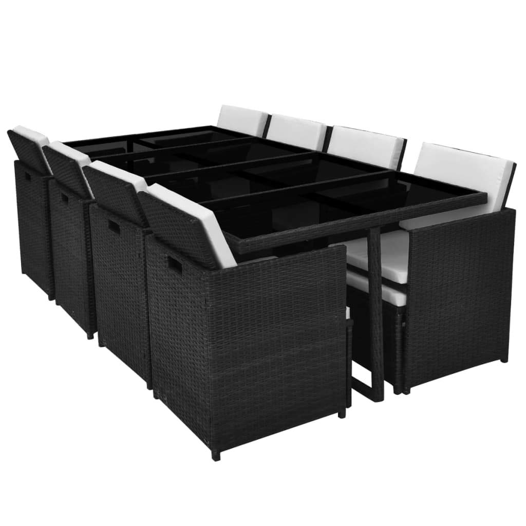 13-Piece Outdoor Dining Set with Large Rectangle Glass Table & Rattan Chairs - Steel Frame Patio Furniture for Backyard, Garden, Poolside or Deck - Perfect for Al Fresco Dining and Outdoor Entertaining
