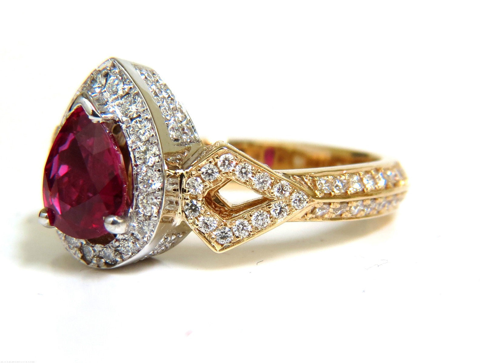 2.40CT GIA Certified Natural Ruby & Diamond Ring - No Heat Treatment, Classic Blood Red Ruby Jewelry Set for Engagement, Wedding & Special Occasions