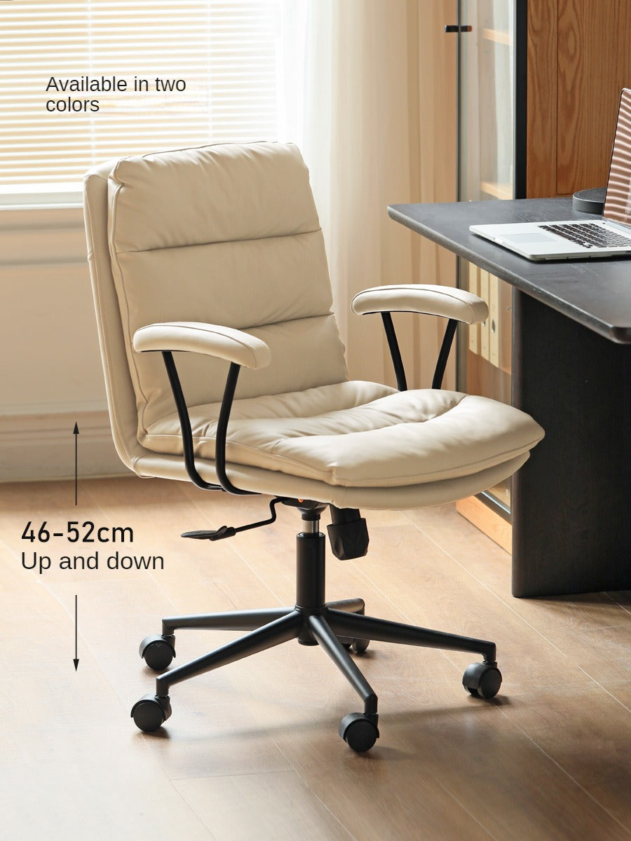 Premium Organic Leather Ergonomic Office Chair with Adjustable Height - Perfect for Home & Workspace Comfort