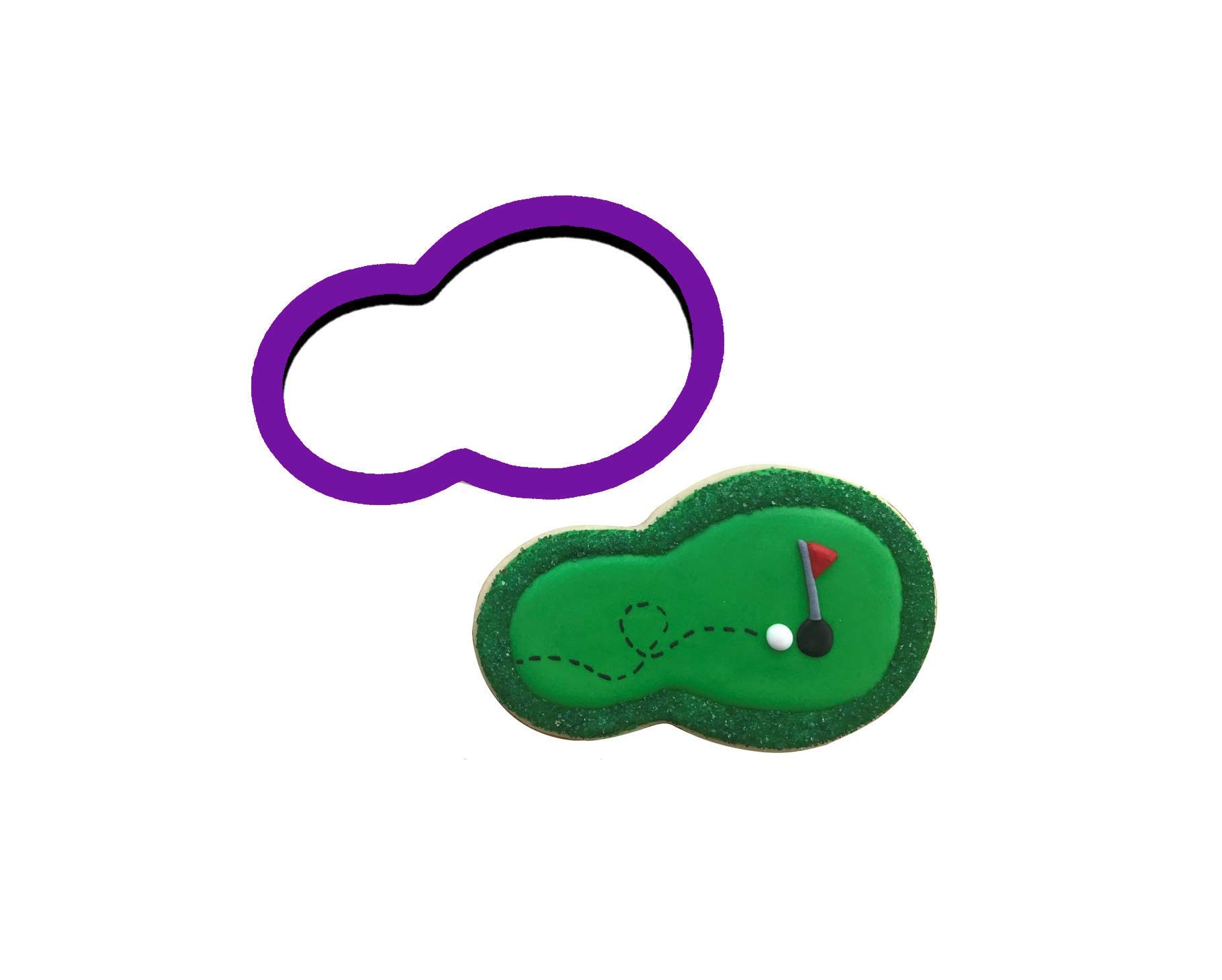 Golf Greens Cookie Cutter Set - Stainless Steel Golf Course Shaped Cookie Cutters for Baking - Perfect for Golf Themed Parties, Birthday Cakes, and DIY Desserts