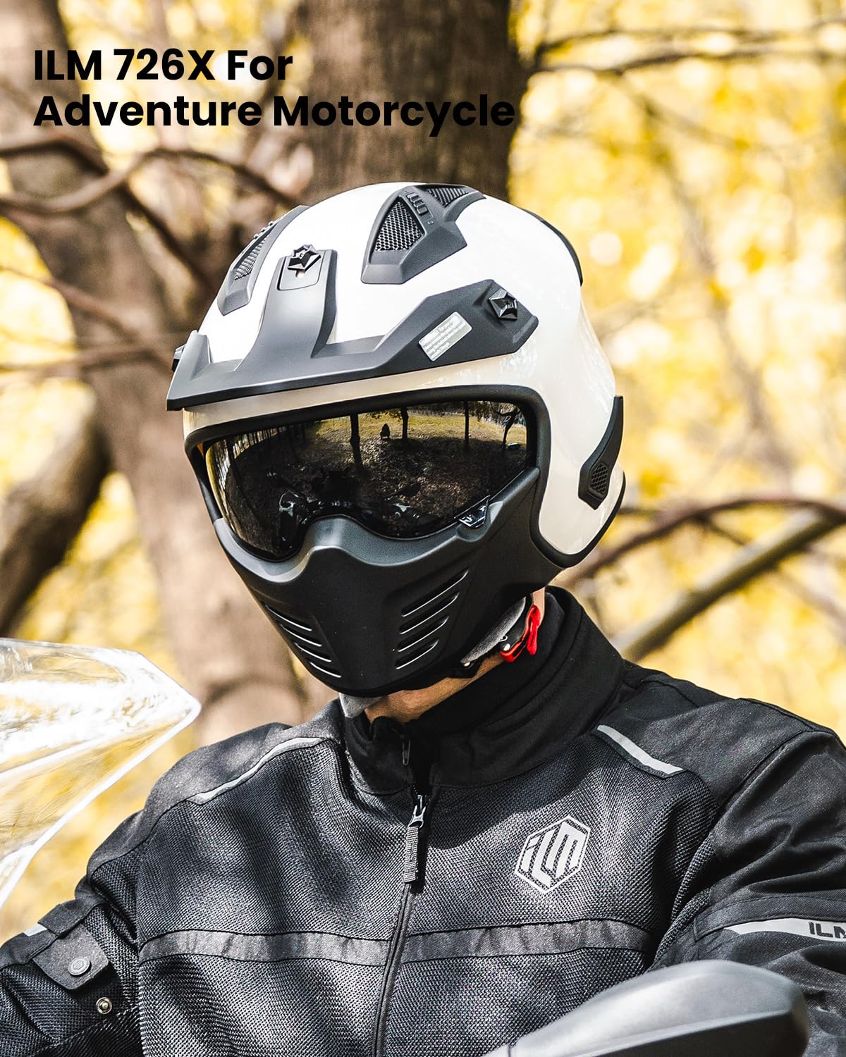 **DOT Approved ILM Open Face 3/4 Motorcycle Helmet for Men - Lightweight & Breathable for Dirt Bike, ATV, UTV, Moped, Scooter & Cruiser Riding - Model 726X (White, Medium) - Perfect for Urban Commuting & Off-Road Adventures**