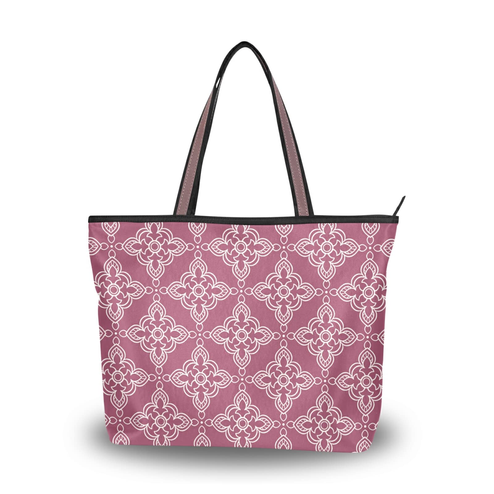 Light Fuchsia Women's Tote Bag - Large Capacity Silk Fabric Handbag for Work, Travel & Everyday Use