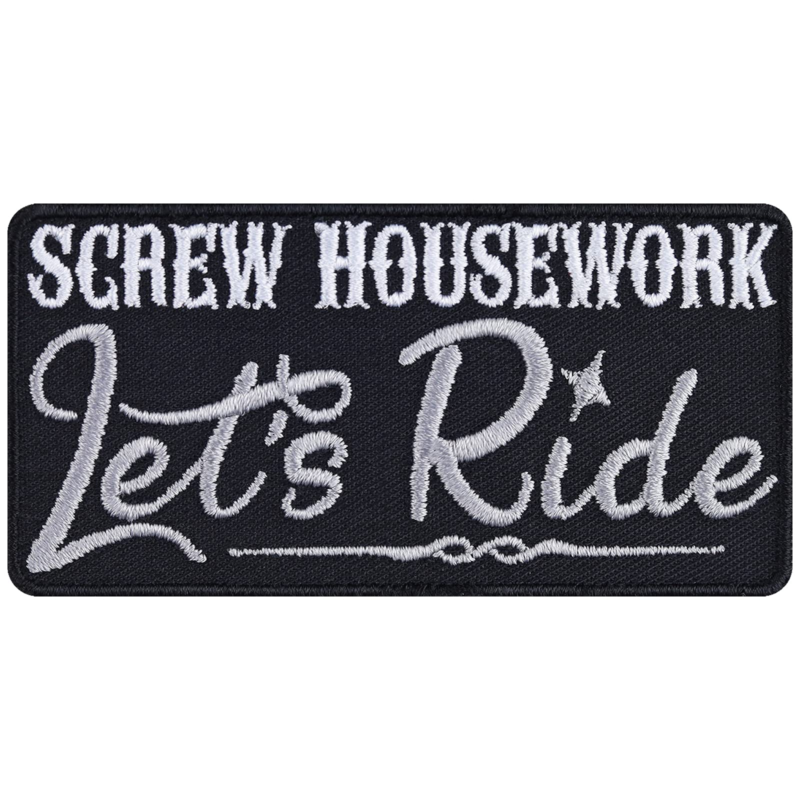 Lady Biker Iron-On & Sew-On Embroidered Patches 3.54x1.77in - Motorcycle Gear for Jackets, Jeans, Bags & Cases - Perfect for Women Riders & Biker Fashion Accessories