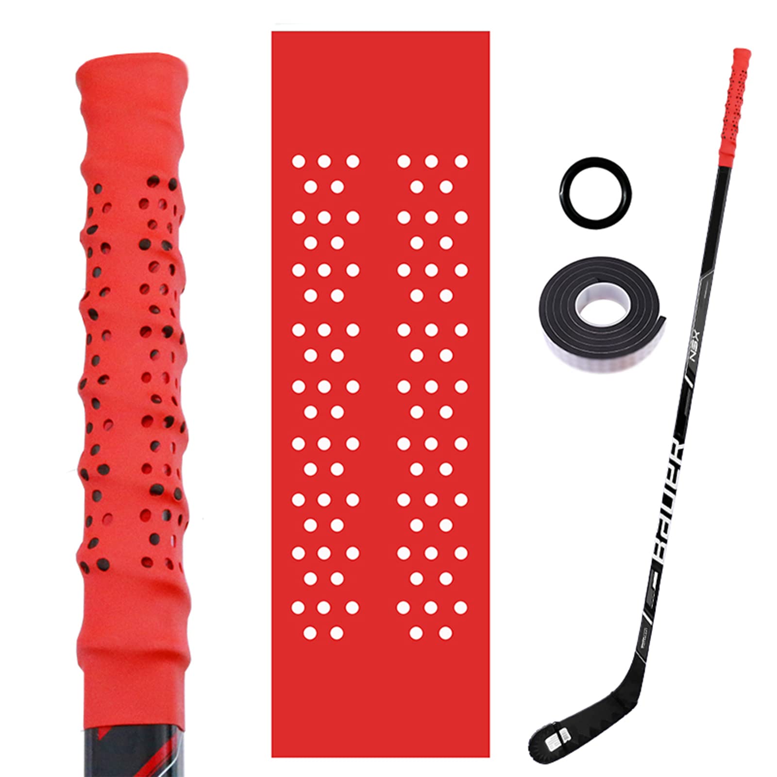 Ice Hockey Stick Grip Tape - Heat Shrinkable Sleeve with Enhanced Friction Holes for Better Control | Perfect for Hockey Players, Street Hockey & Training Sessions