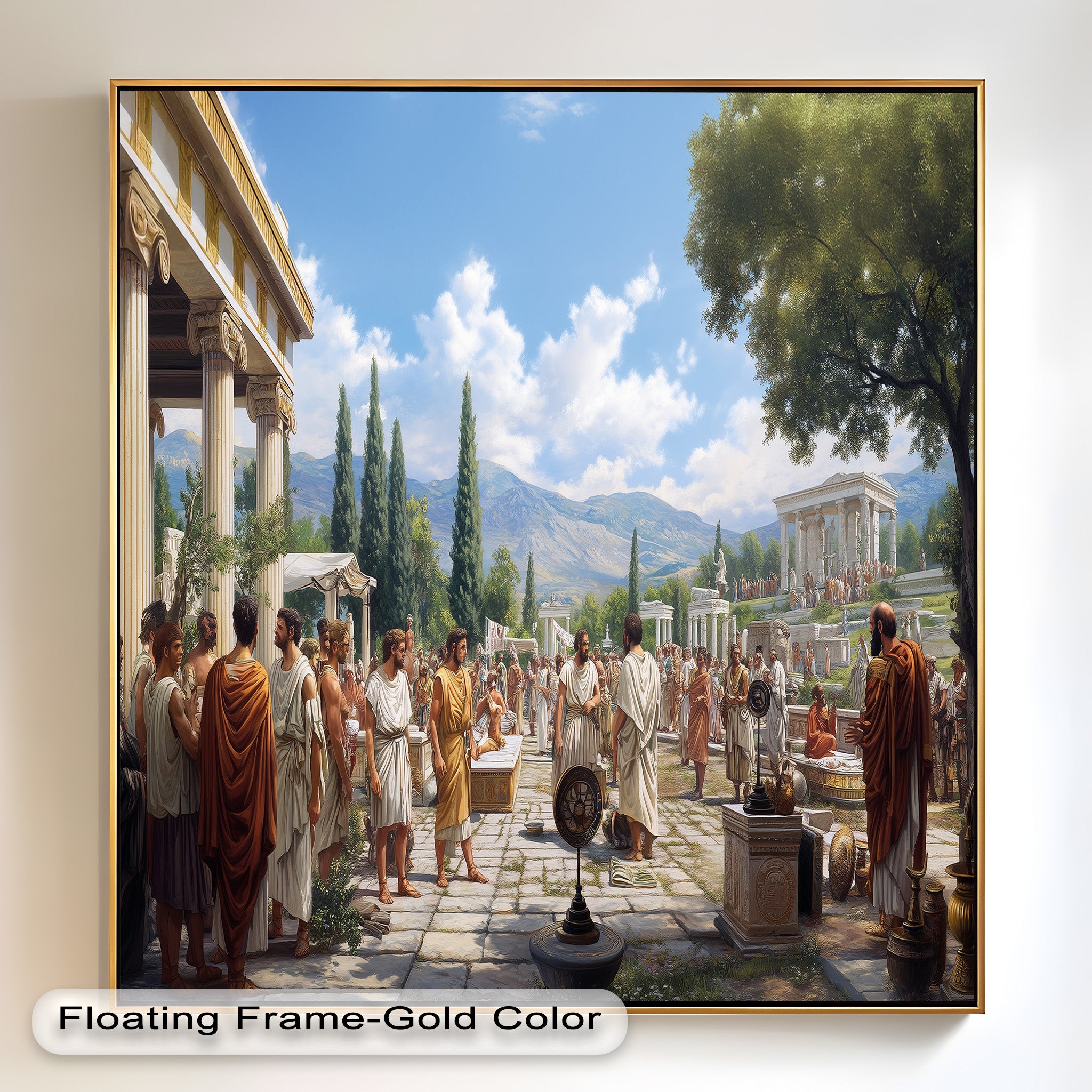 Agora of the Ancients - Greek Mythology Oil Painting Wall Art for Home Decor, Office & Gift