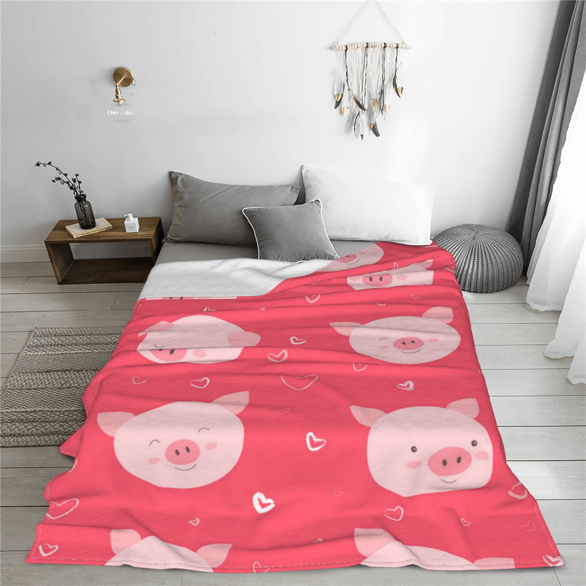 Soft & Warm Fleece Blankets for Couch, Sofa & Bed - Cozy All-Season Throw Blankets for Women & Men | Funny Pig Design | Perfect for Lounging, Netflix Nights & Home Decor