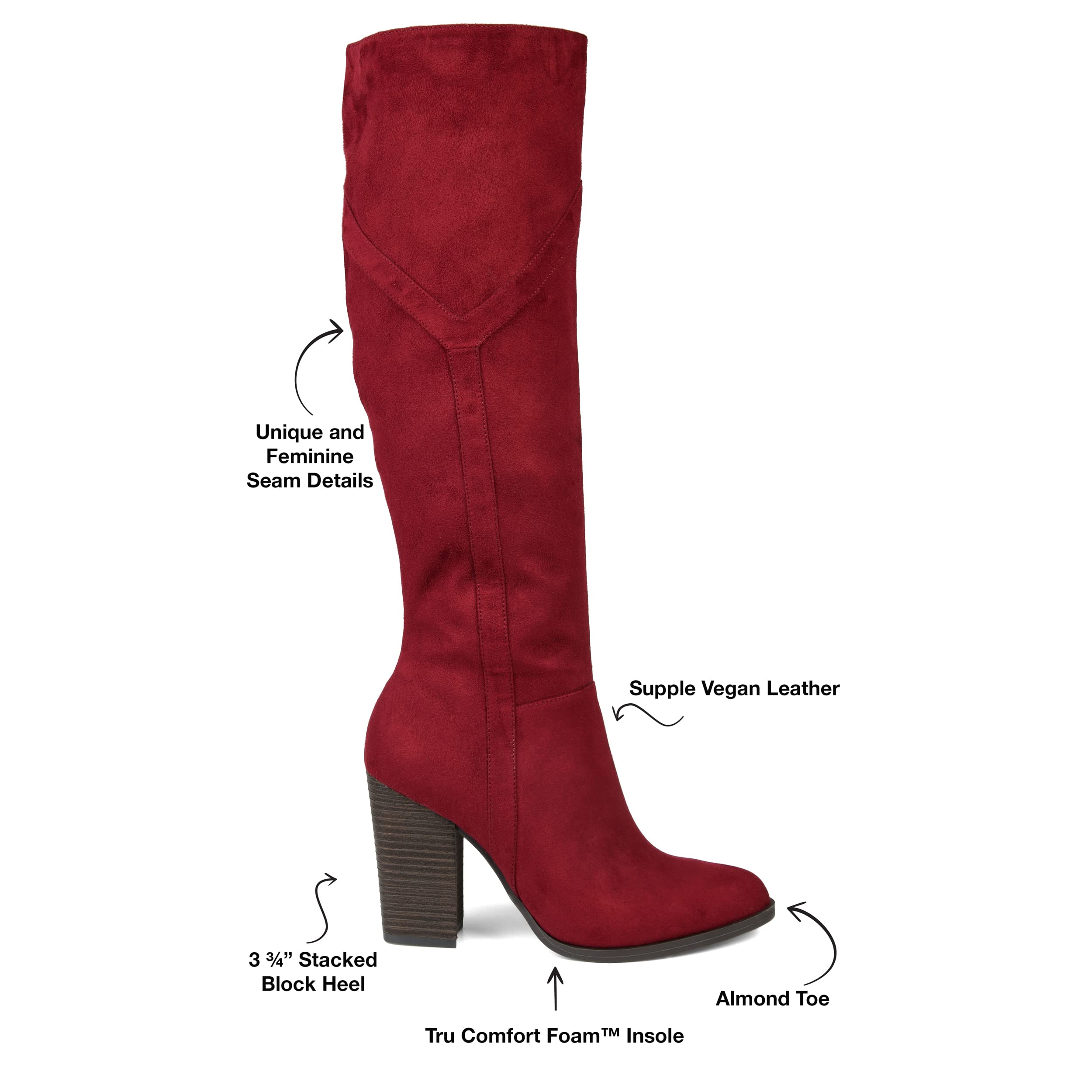 JC JOURNEE COLLECTION Women's Knee High Boots - Comfortable Winter Riding Boots with Side Zipper, Waterproof & Warm for Snow, Rain, Work & Casual Outfits