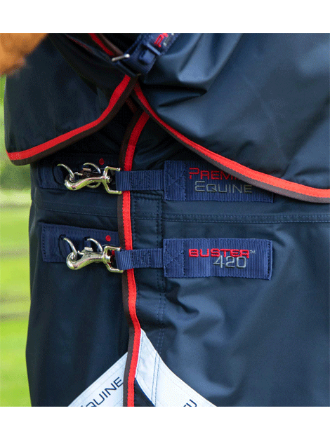Premier Equine Buster 420g Turnout Rug with Classic Neck Cover - Heavyweight Horse Blanket for Winter Pasture & Stable Use