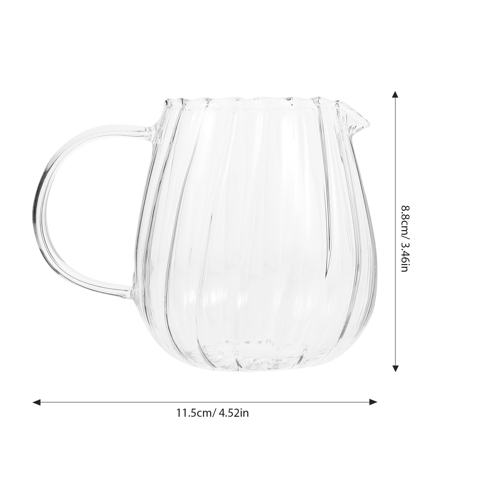 Luxshiny Glass Milk Creamer Pitcher - Small Wave Design Creamer & Sauce Pitcher for Coffee, Tea, and Kitchen Use - Perfect for Home, Cafe, and Restaurant Serving