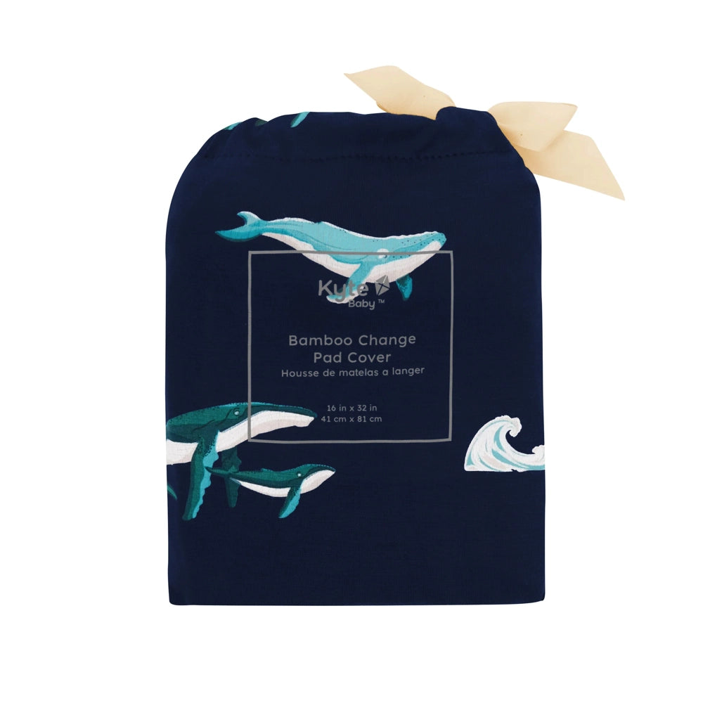 Kyte Baby Waterproof Changing Pad Cover - Soft & Breathable Humpback Whale Design for Nursery, Diaper Changing Station & Travel