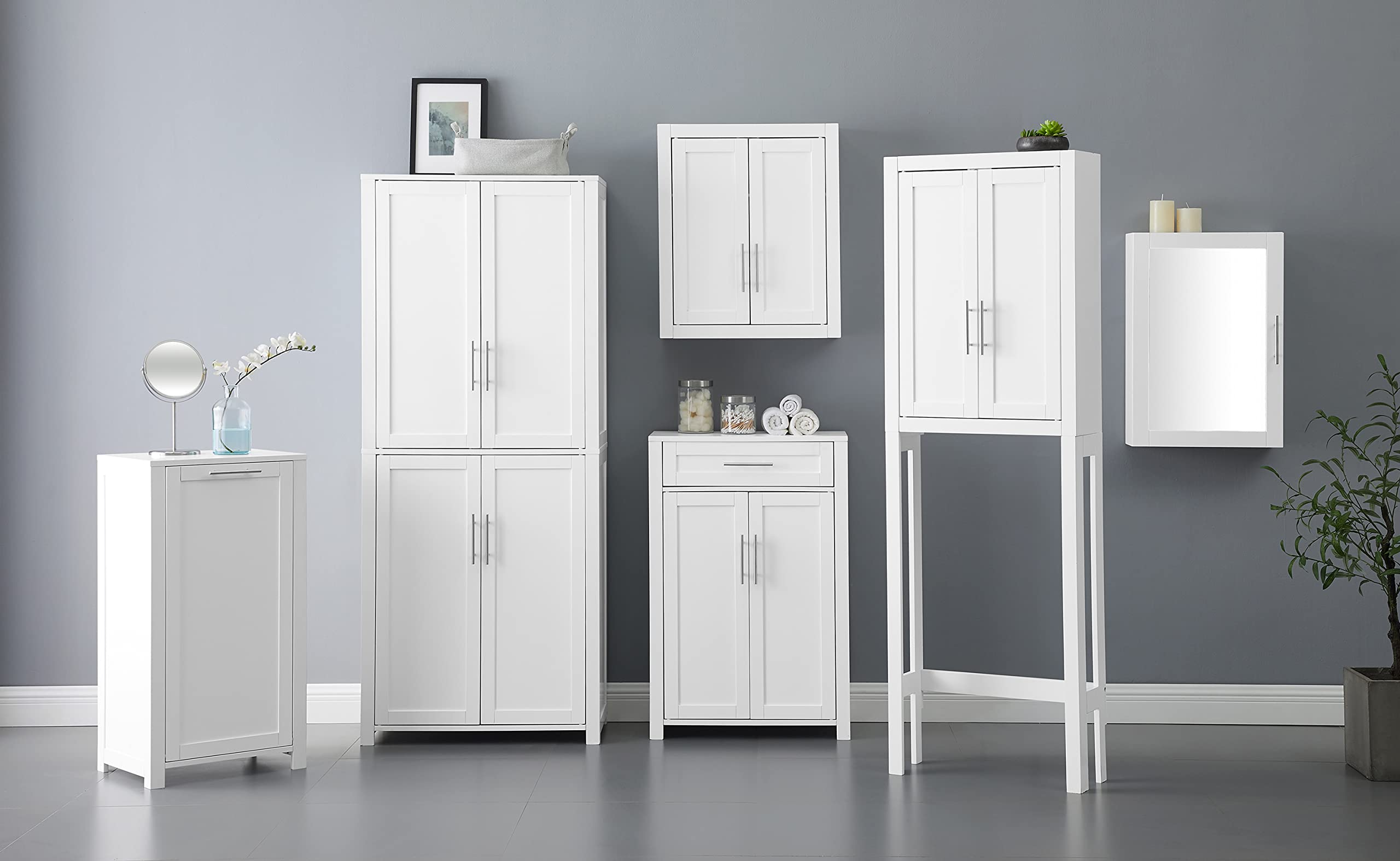 Crosley Savannah White Wall Mounted Bathroom Medicine Cabinet with Shelves - Space Saving Storage for Towels, Toiletries & Cosmetics - Perfect for Small Bathrooms, Powder Rooms & Vanities