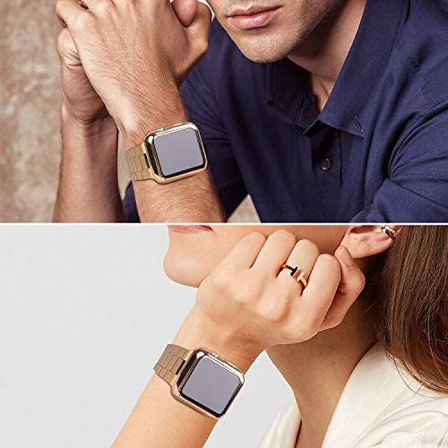 Premium Stainless Steel Apple Watch Band Compatible with Ultra 49mm/46mm & Series 10/9/8/7/6/SE/5/4/3/2/1 - Durable Metal iWatch Strap with Protective Case & Screen Protector for Men & Women | Perfect for Business, Workout & Everyday Wear