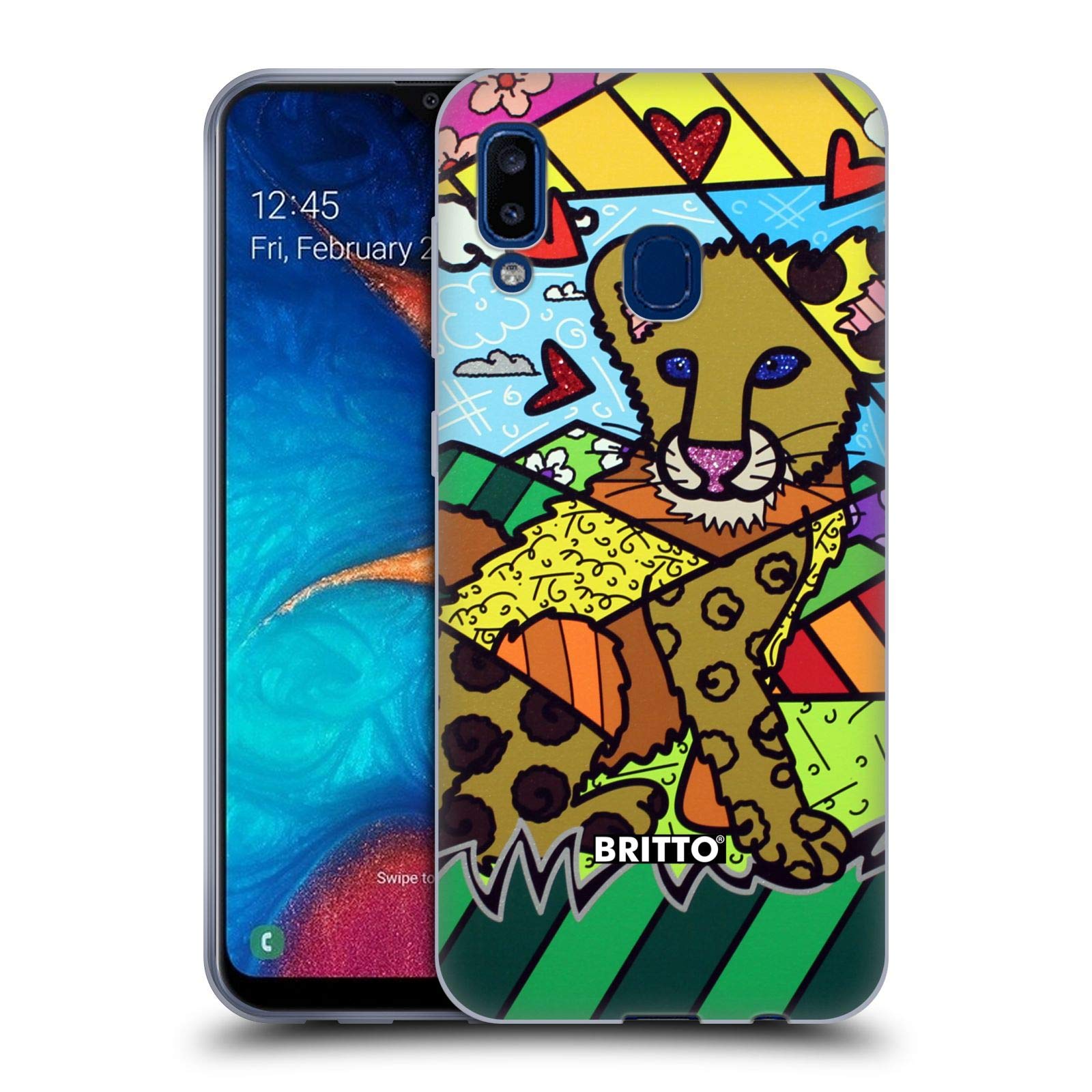 Head Case Designs Britto Lion Club Abstract Art Gel Case for Samsung Galaxy A20/A30 2019 - Durable Protection with Vibrant Style, Perfect for Everyday Use & Gift Giving