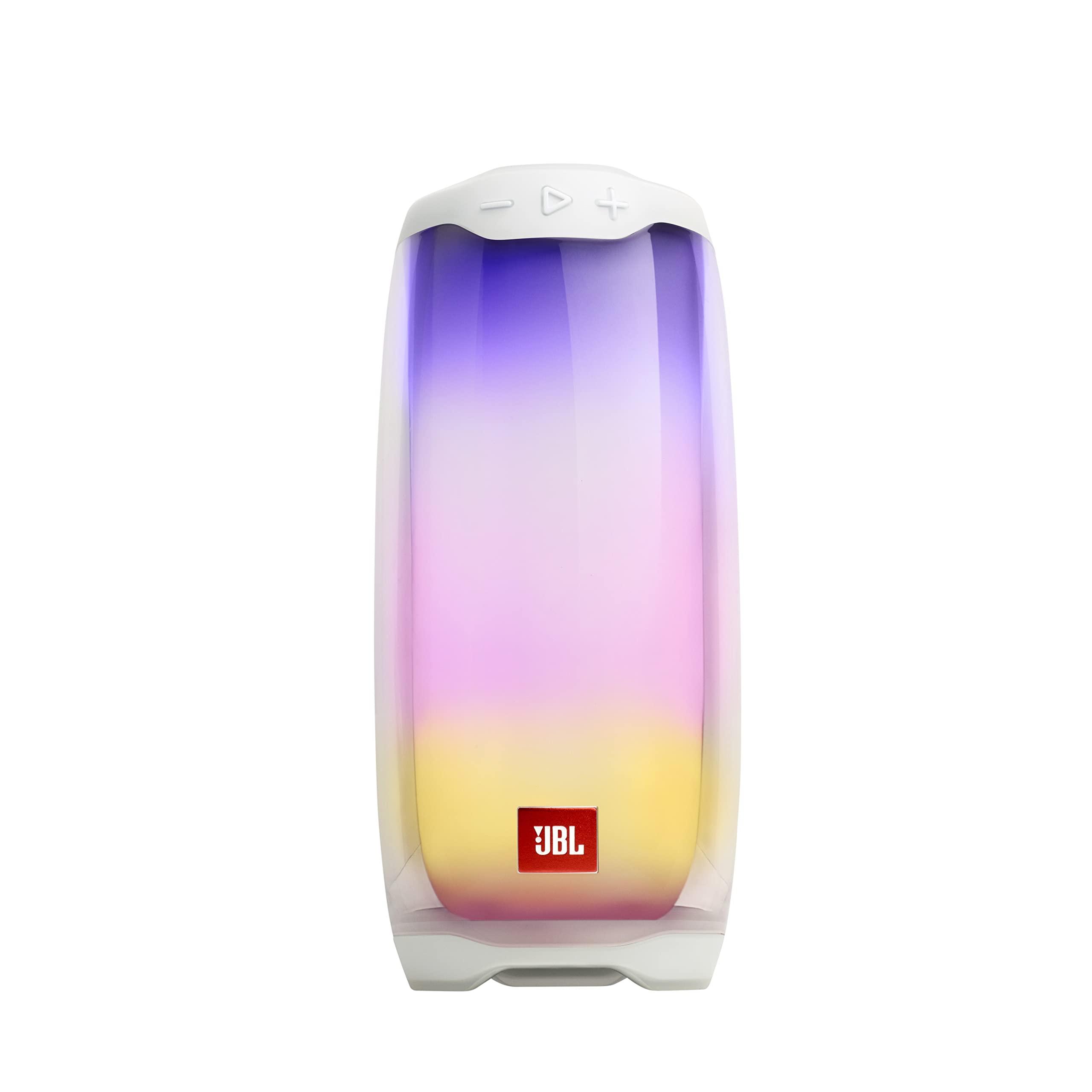 JBL Pulse 4 Waterproof Portable Bluetooth Speaker with 360° LED Light Show - White Wireless Speaker for Pool Parties, Beach Outings & Outdoor Adventures