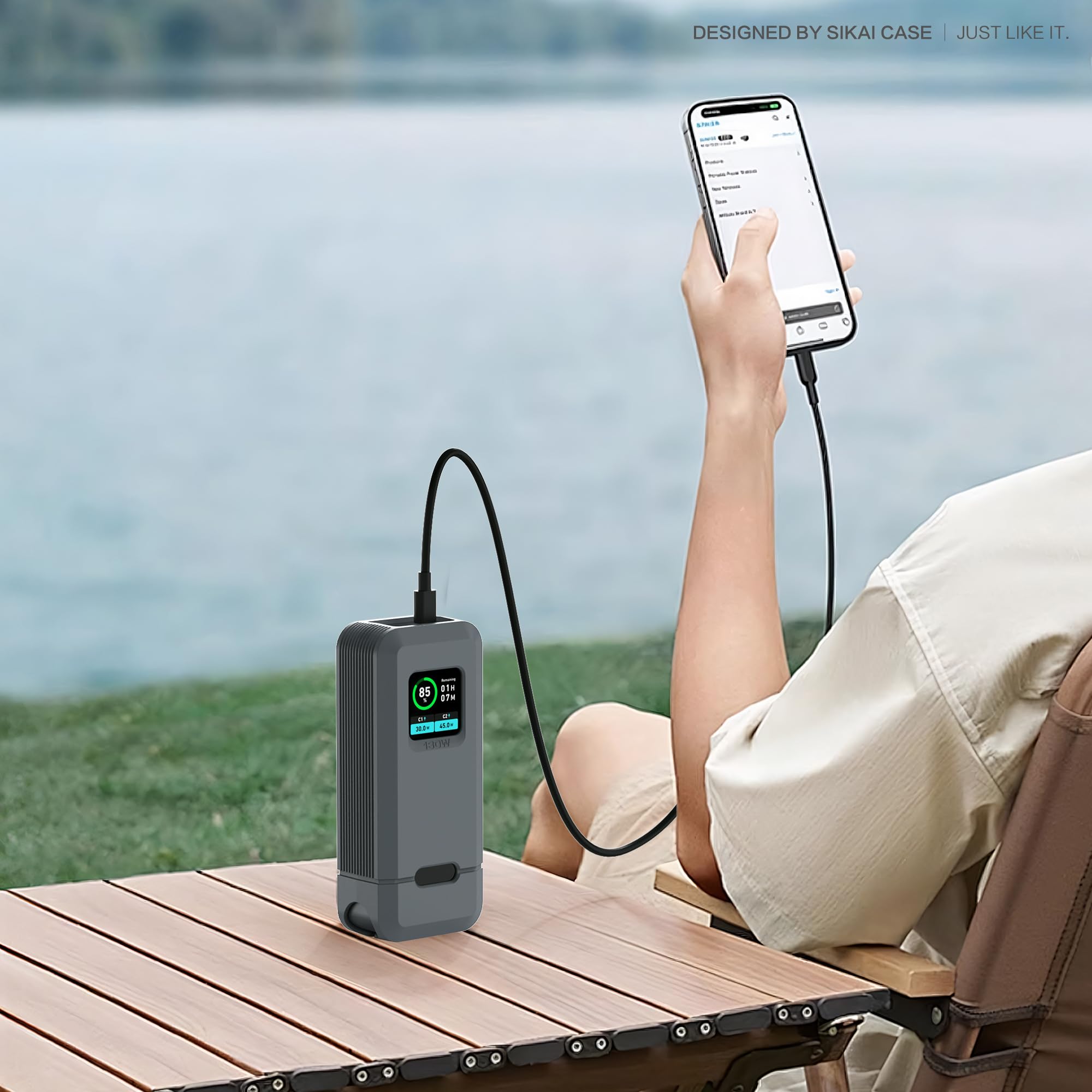 Anker Prime Power Bank 12,000mAh 130W Protective Silicone Case with 1/4-Inch Nut Hole & TF/SM Card Storage - Dustproof Soft Cover (Gray) - Perfect for Travel, Outdoor Adventures & Device Protection