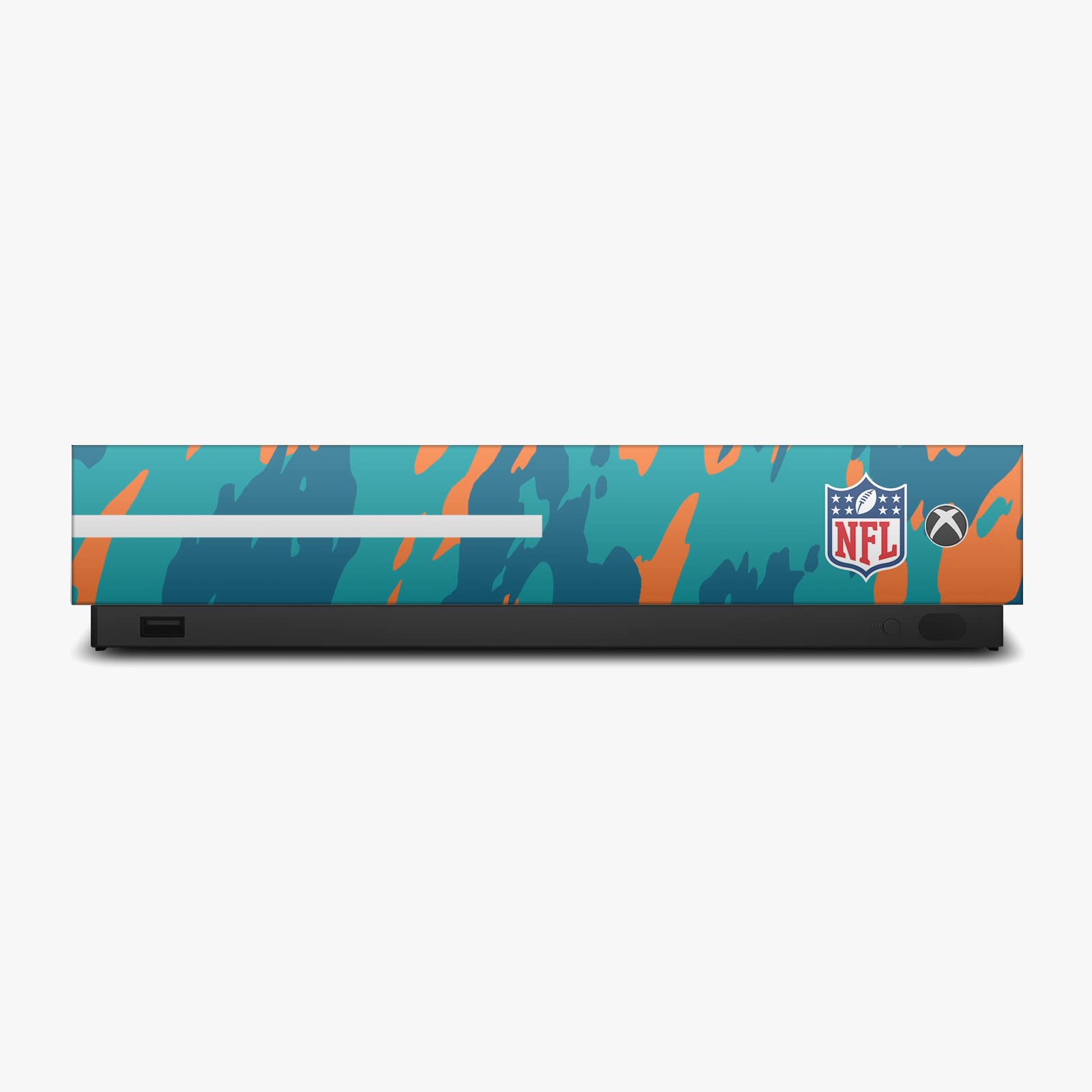 Official NFL Miami Dolphins Camouflage Vinyl Skin Sticker for Xbox One S Console & Controller Bundle - Compatible with Gaming Accessories, Perfect for Fans & Gamers
