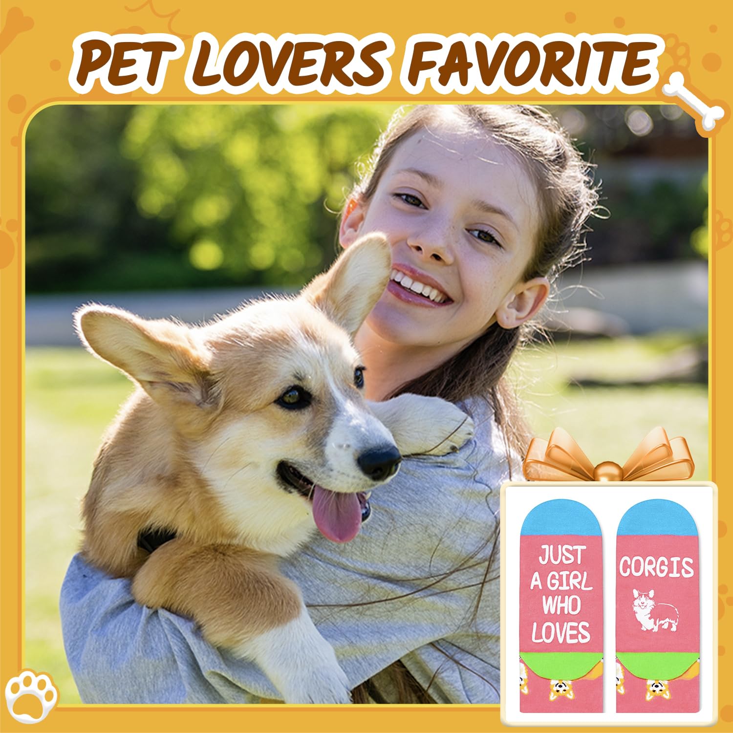 HappyPop Funny Corgi Socks for Women, Teens & Kids - Cute Dog Lover Gifts for Christmas, Birthday - Soft & Comfortable Novelty Socks for Daily Wear, School, Home & Gifts