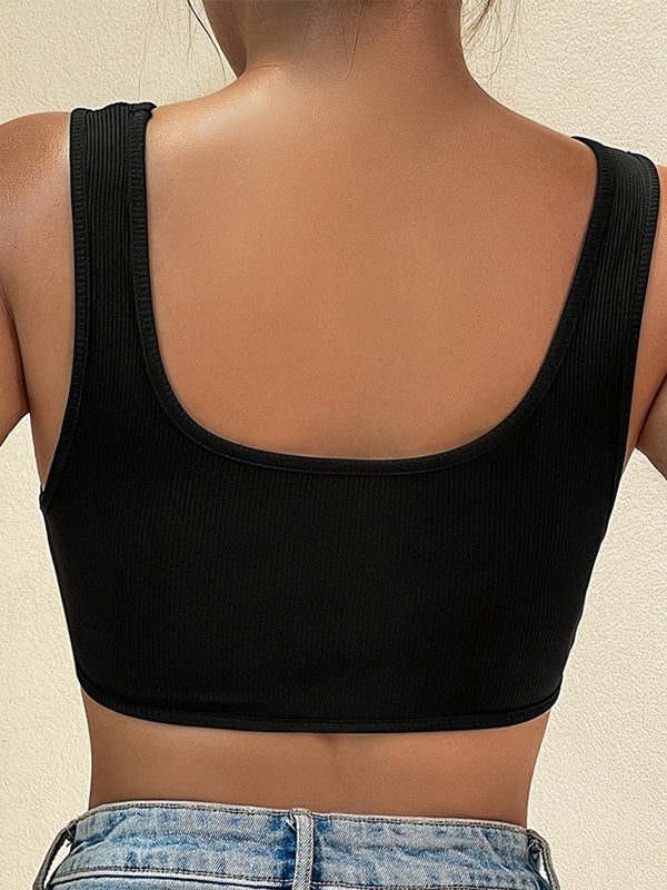 ZASUWA Women's Unique Cutout Backless Sports Bra - High Support Workout Top for Yoga, Running & Gym