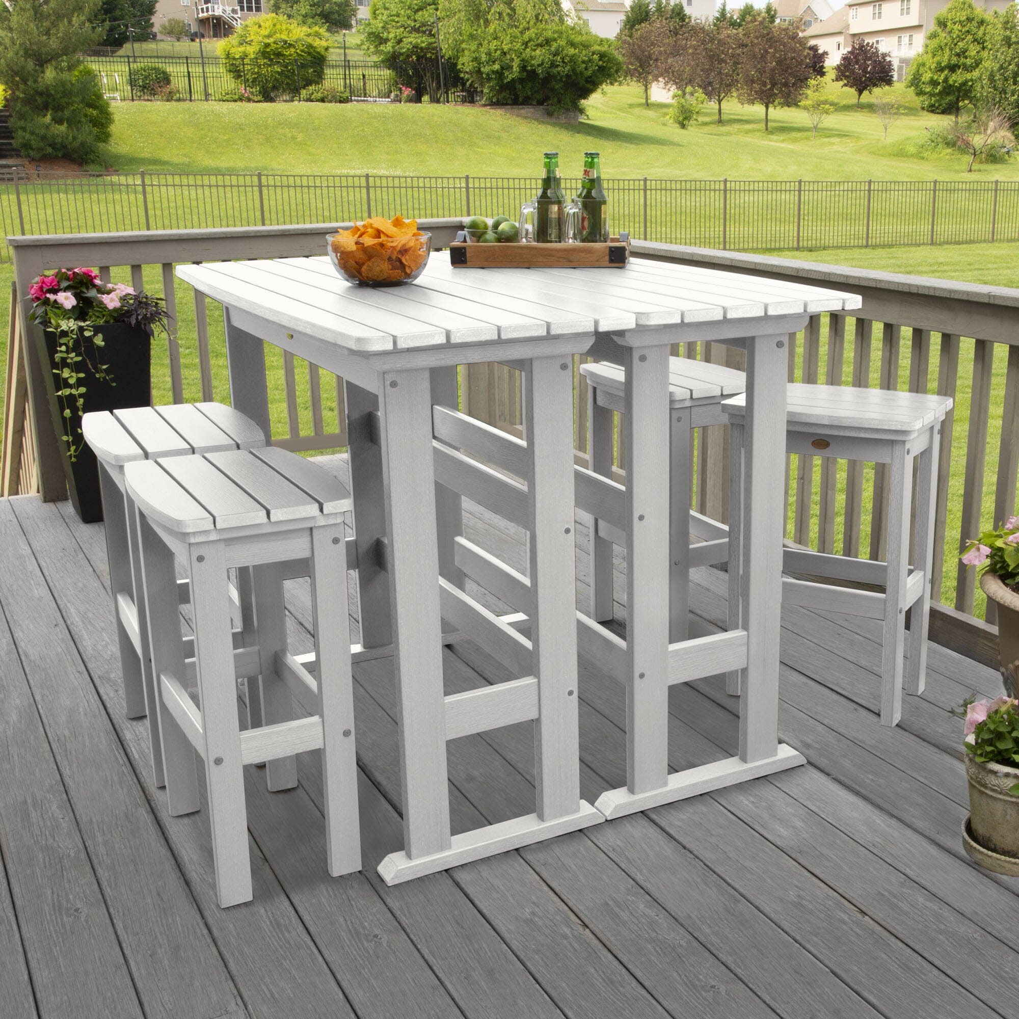 Lehigh 6-Piece Bar Height Balcony Patio Set - Outdoor Dining & Relaxing Furniture for Small Spaces