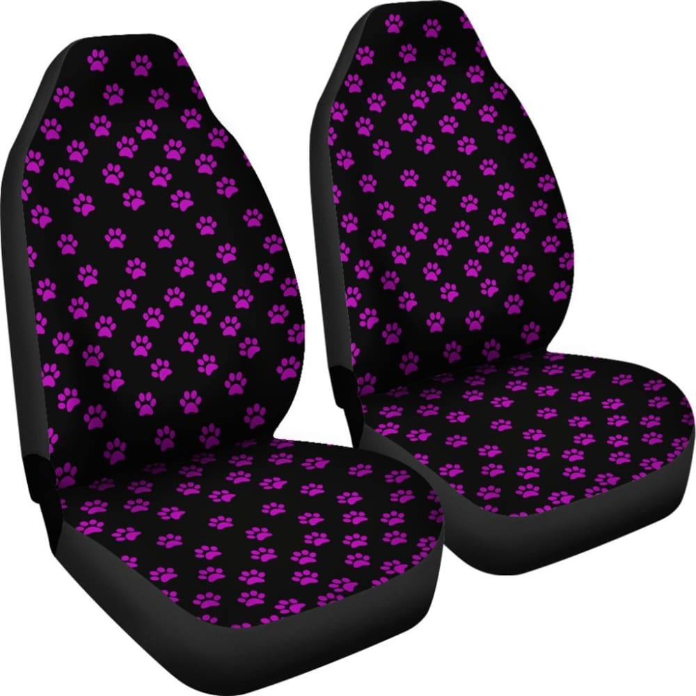 Bright Purple Paw Prints Car Seat Cover - Waterproof & Non-Slip Pet Seat Protector for Dogs & Cats - Perfect for SUVs, Trucks & Sedans - Easy to Clean & Install
