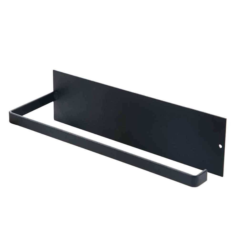 Under Cabinet Paper Towel Holder - Black Self-Adhesive Kitchen Organizer for Bathroom & Toilet | Space-Saving Storage Rack for Paper Rolls, Tissues & Towels | Perfect for Small Kitchens, RVs & Apartments