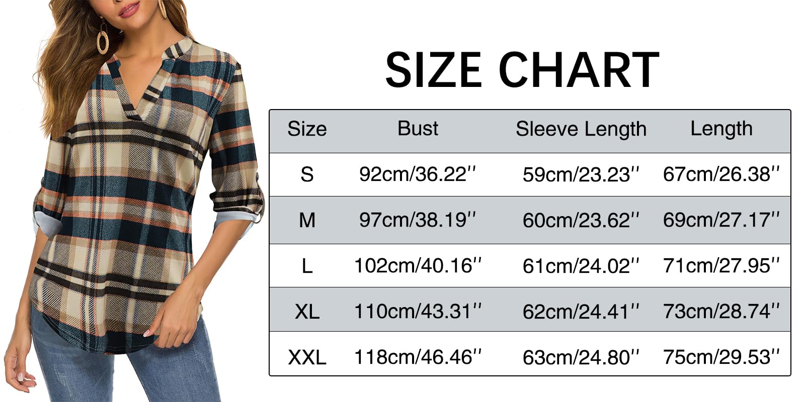 Zyyfly Women's Plaid Shirts - Dressy Cuffed Long Sleeve Tops for Casual & Work | Office Wear, Date Night & Everyday Outfits