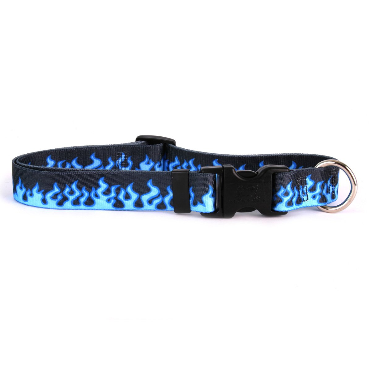 Yellow Dog Design Blue Flames Dog Collar - 1