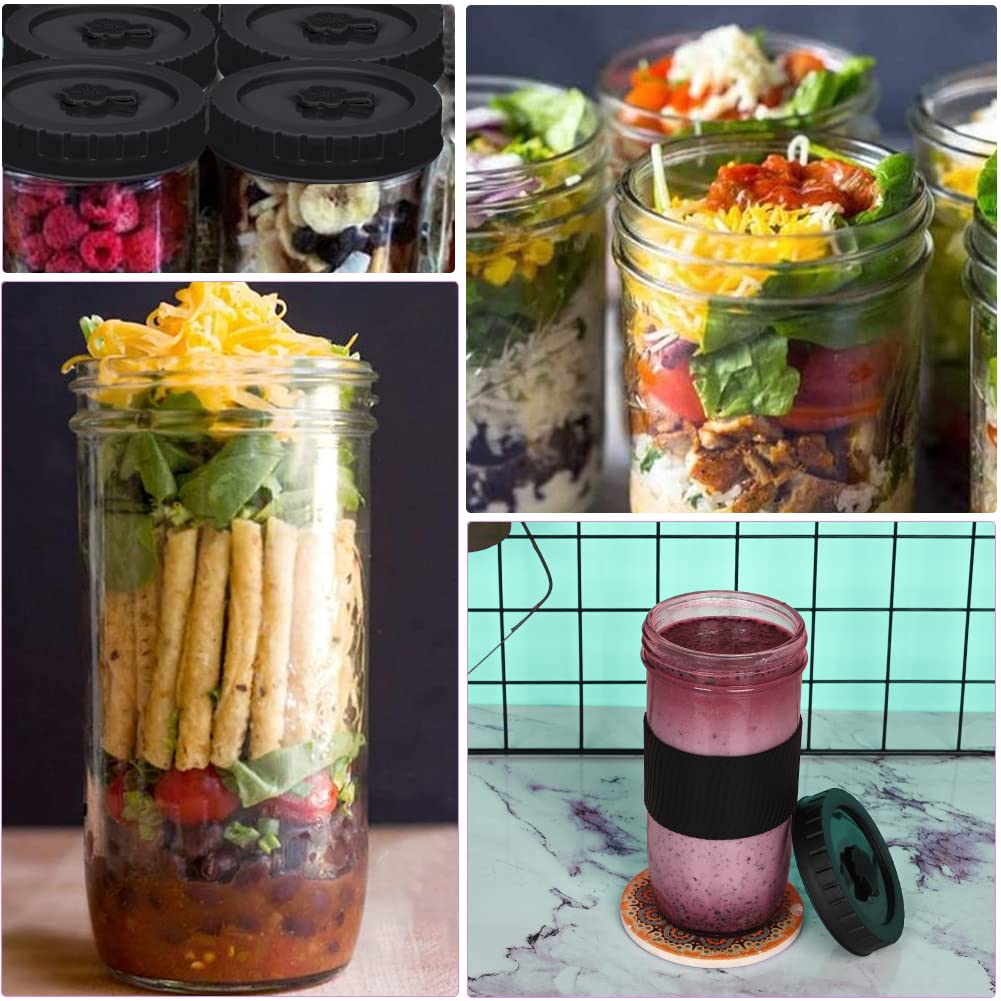 2 Pack 24oz Reusable Glass Boba Tea Cups with Lids & Straws - Mason Jar Style Iced Coffee & Smoothie Cups with Silicone Sleeve - Perfect for Bubble Tea, Cold Brew, Juicing at Home or Office