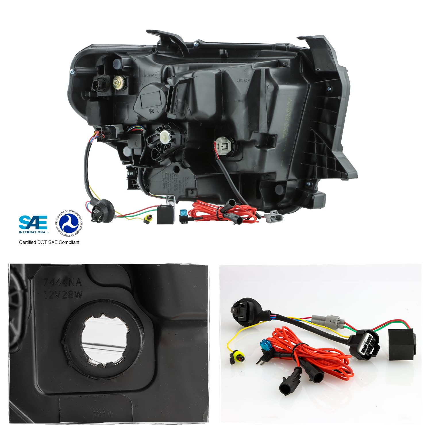 AKKON Full LED Headlight Assemblies for 2014-2021 Toyota Tundra with Factory LED DRL - Upgrade Replacement Headlights for Improved Night Visibility & Style - Perfect for Off-Roading, Night Driving & Custom Truck Modifications