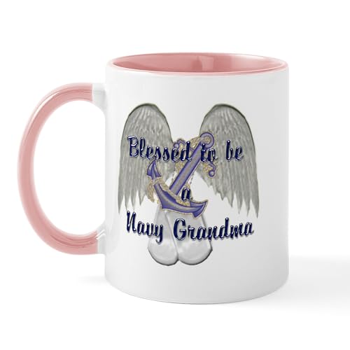 White/Pink Inside - Blessed Navy Grandma Mug