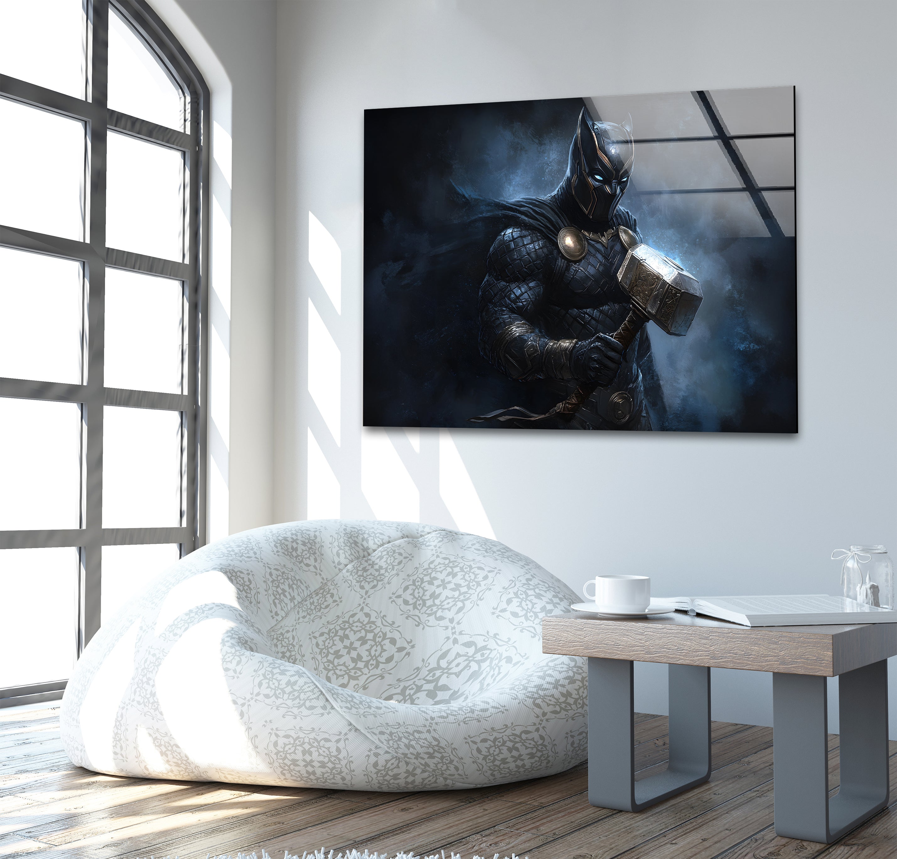 Black Panther Among The Fog - Stunning Glass Wall Art Decor for Living Room, Bedroom & Office - Modern Wildlife Animal Artwork for Home & Office Decor