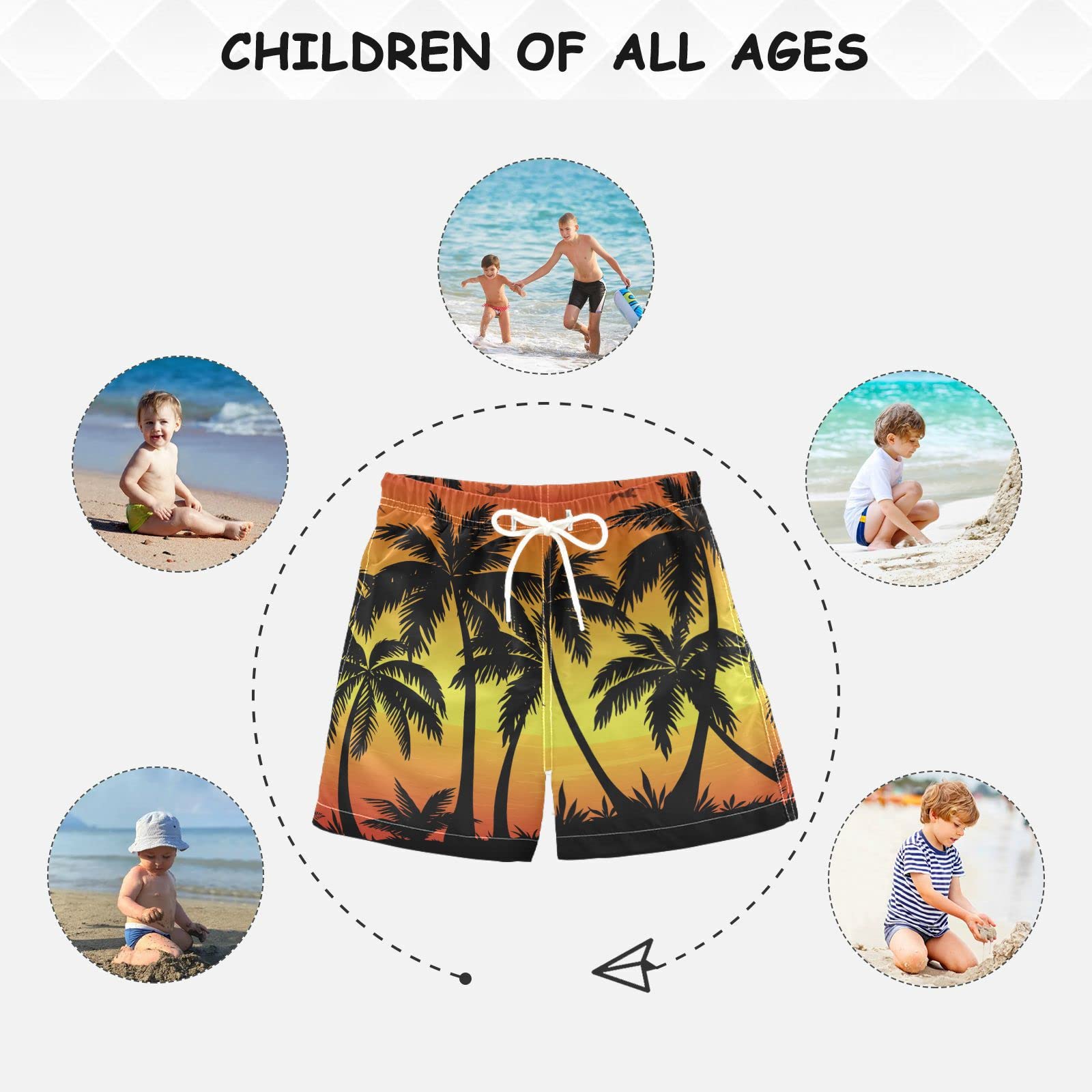 Senya Boys Swim Trunks - Patriotic USA Flag & Desert Camo Beach Board Shorts for Kids & Toddlers | Perfect for Swimming, Beach Vacations & Summer Pool Parties