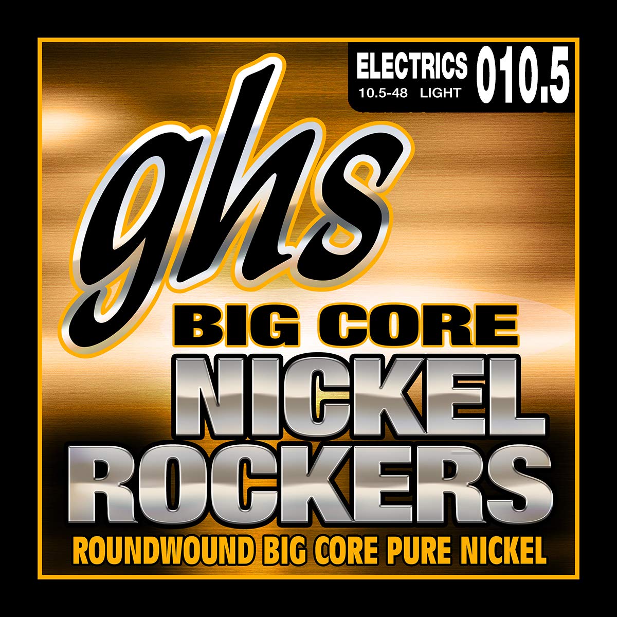 GHS Strings BCL Big Core Nickel Rockers - Pure Nickel Electric Guitar Strings Light Gauge (.010-.048) for Rock, Blues & Metal Performance