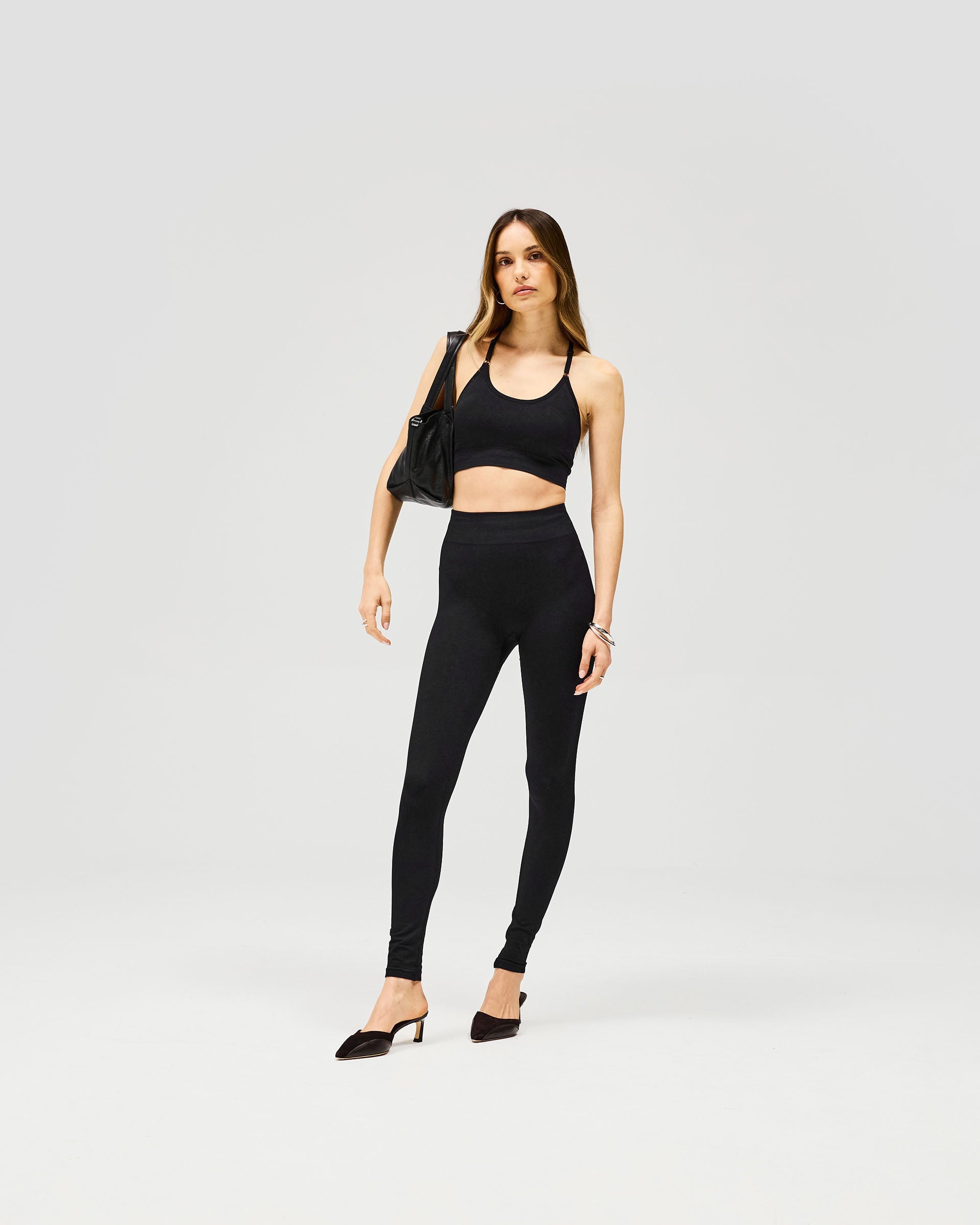 Owners Club Contour Seamless Leggings - Jet Black | High Waist Yoga Pants for Women | Perfect for Workouts, Running & Lounge Wear