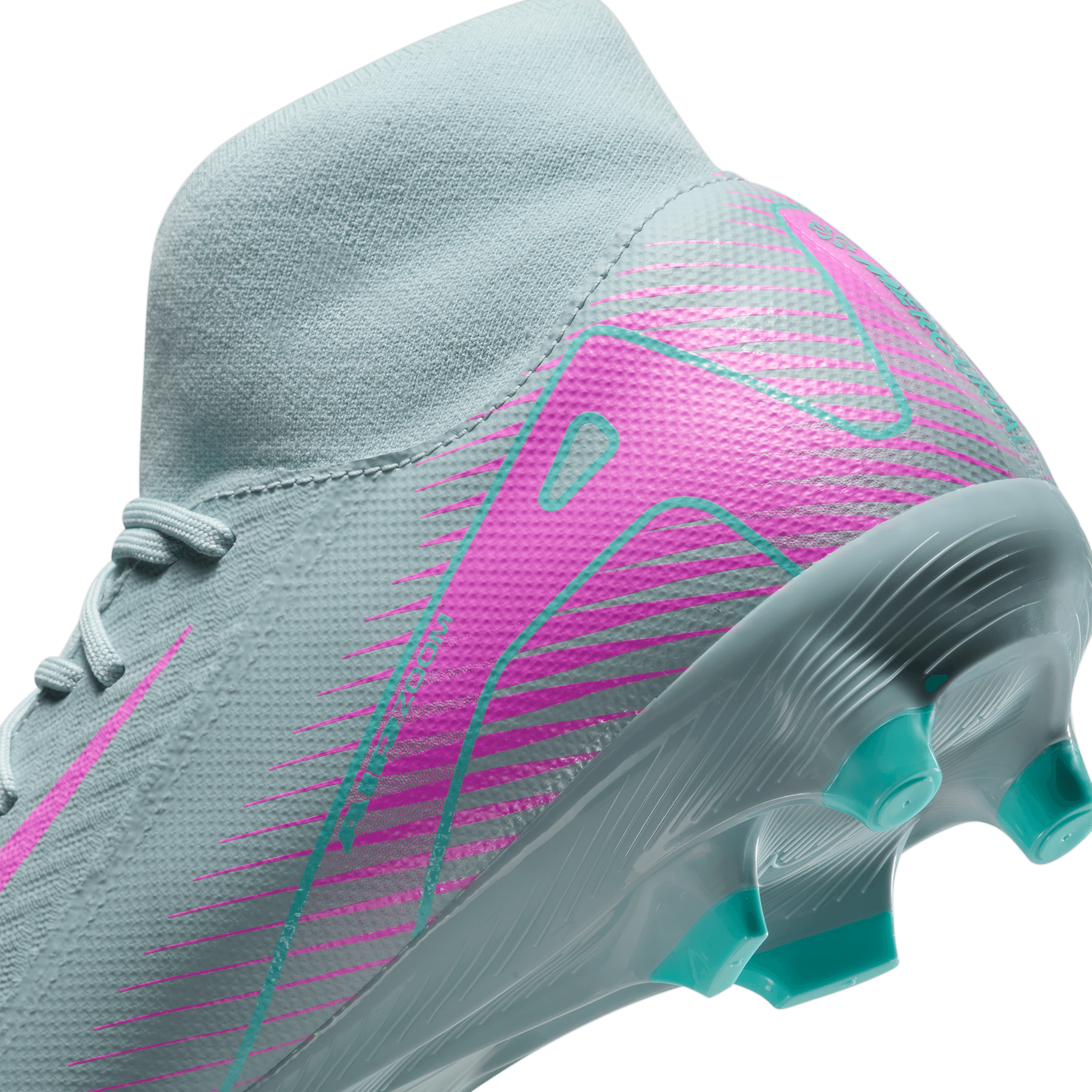 Nike Mercurial Superfly 10 Academy FG/MG Soccer Cleats for Men - Lightweight Football Shoes with Dynamic Fit (Ocean Cube/Pink Blast) - Perfect for Turf & Artificial Grass Training Sessions