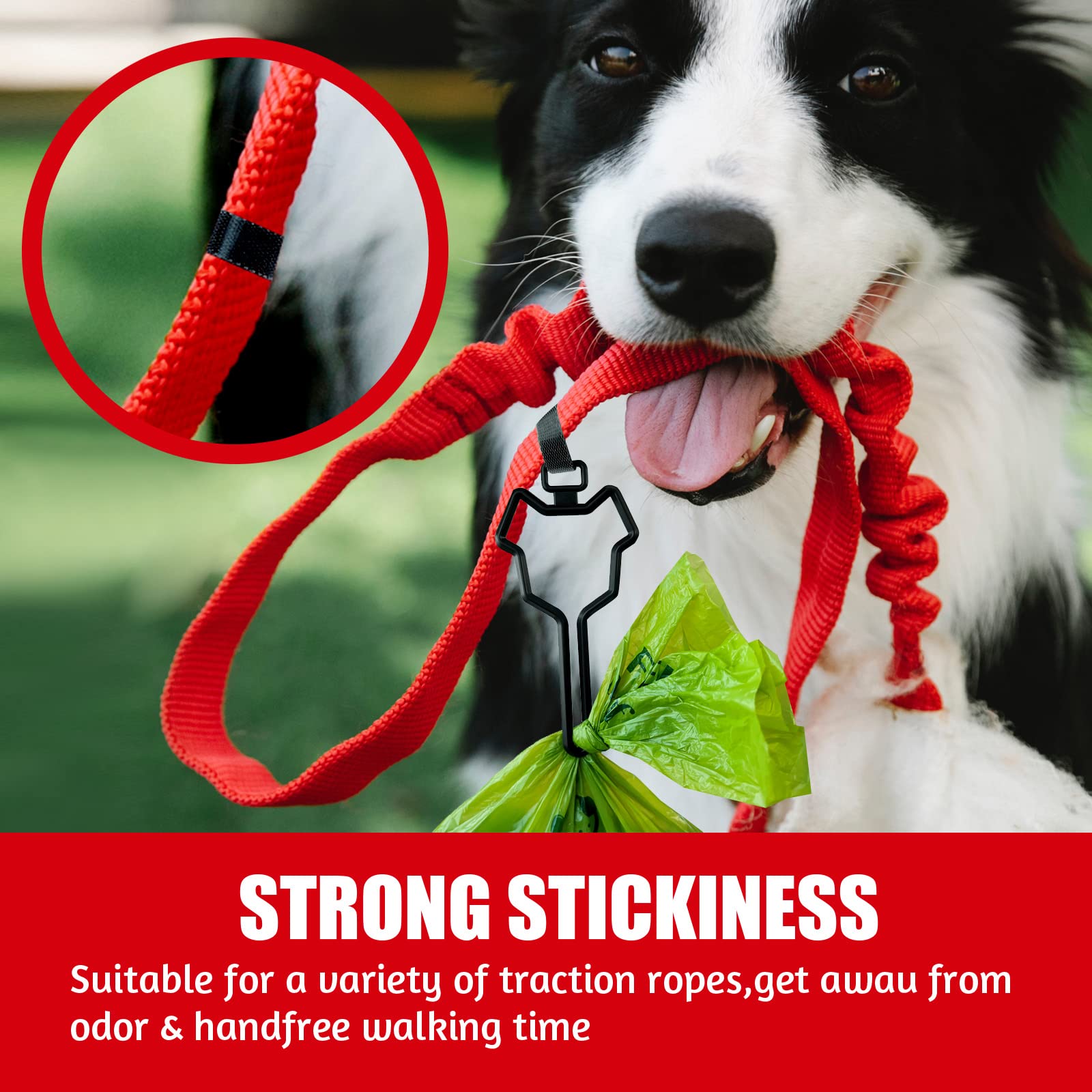 2PCS Dog Poop Bag Holder for Leashes - Hands-Free Waste Bag Dispenser Attachment, Fits Any Dog Leash (Black) - Perfect for Walking, Hiking & Outdoor Pet Cleanup