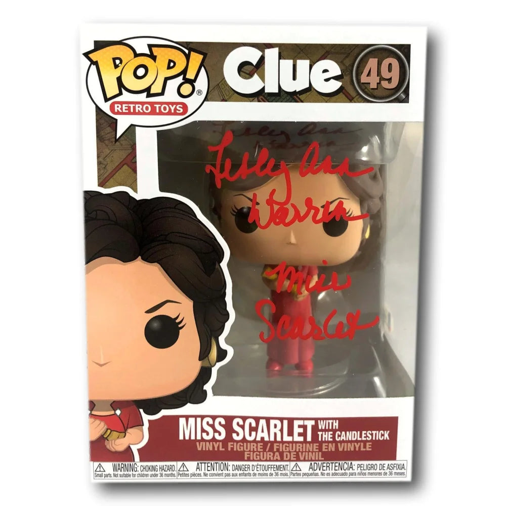 Lesley Ann Warren Autographed Funko Pop #49 Miss Scarlet Clue - Signed Collectible with BAS COA - Perfect for Movie Memorabilia Fans & Clue Game Enthusiasts