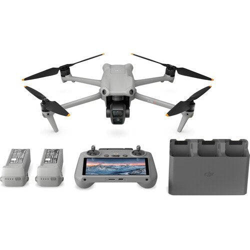 DJI Air 3 Fly More Combo with RC 2 Drone - 4K Dual Camera, 46 Min Flight Time, Omnidirectional Obstacle Sensing - Perfect for Aerial Photography, Travel Adventures & Outdoor Exploration