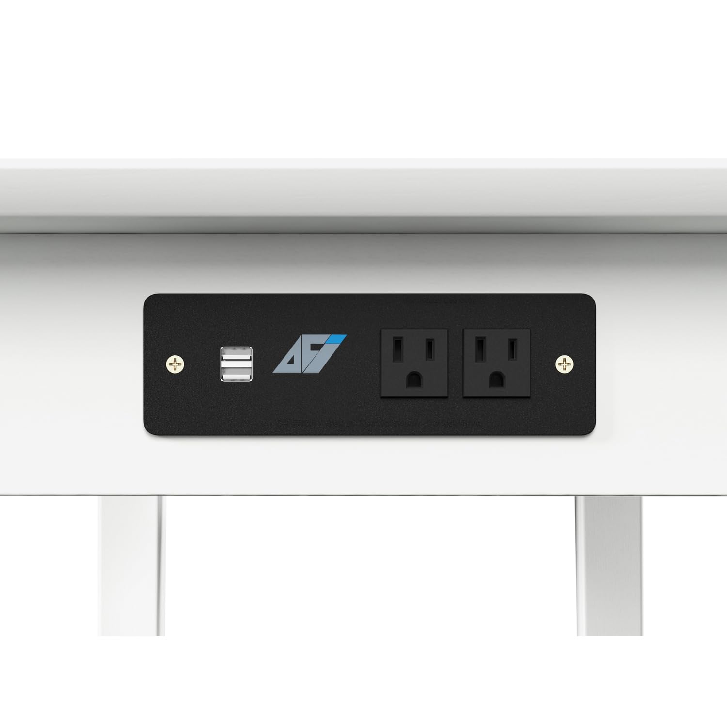 AFI White Shaker Desk with Drawer & USB Charging Station - Compact Home Office Desk for Small Spaces, Study & Work From Home
