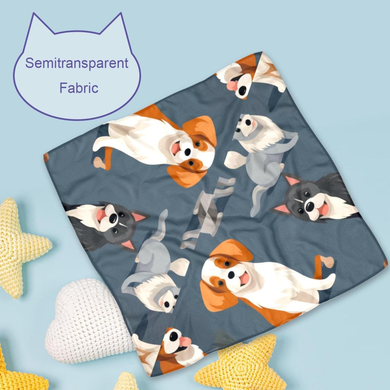 Stylish Dog Bandanas for Small, Medium & Large Pets - 2-Piece Set with Abstract Animal Print - Soft & Comfortable Dog Scarf for Dogs & Cats - Perfect for Daily Walks, Pet Parties & Photo Shoots