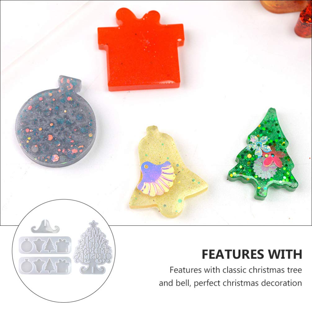 EXCEART 4-Piece Christmas Silicone Mold Set - Holiday Baking & Resin Casting Molds for DIY Xmas Decorations, Bell-Shaped Cookie & Craft Molds - Perfect for Christmas Cookies, Resin Ornaments, and Handmade Holiday Gifts