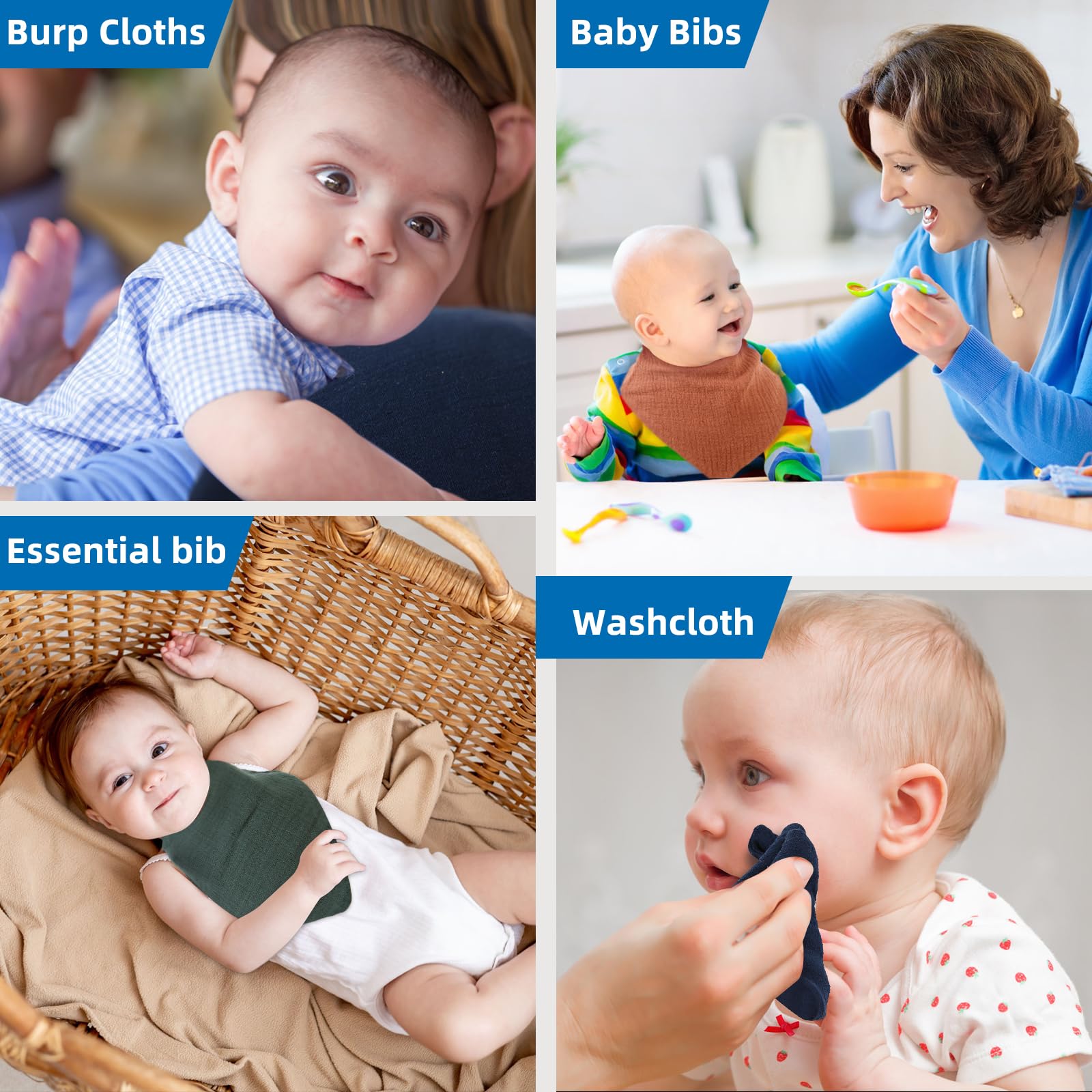 10 Pack Baby Bibs for Drooling & Teething - Soft Muslin Bandana Bibs for Boys & Girls 0-12 Months | Newborn Essentials & Unique Baby Shower Gifts | Perfect for Feeding, Playtime & Daily Protection