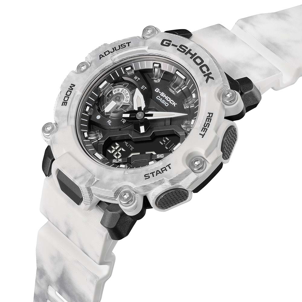 G-Shock GA2200GC-7A Men's Digital Watch - Grunge Snow Camo Design, Shock Resistant, Waterproof, for Outdoor Sports & Adventure Activities